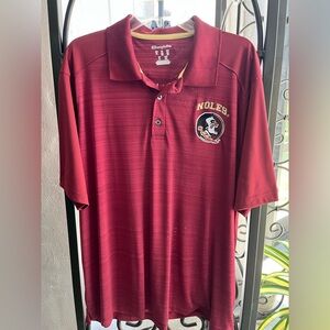 Florida State Seminole garnet and gold  Polo Shirt with Embroidered Logo
